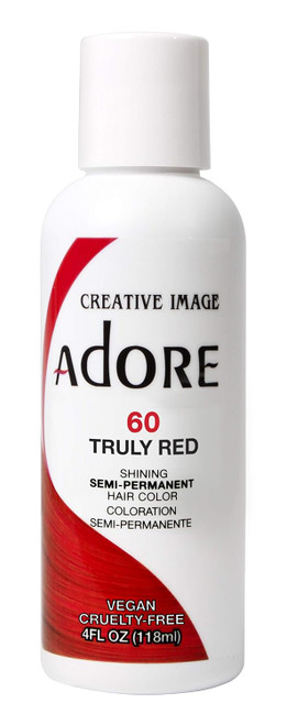 Adore Semi Permanent Hair Color - Vegan and Cruelty-Free Hair Dye - 4 Fl Oz - 060 Truly Red