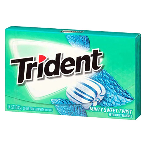 Trident Minty Sweet Twist Sugar Free Gum,  12 Ea