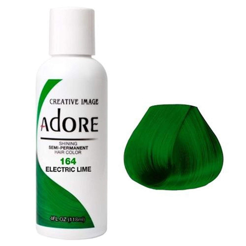 Adore Semi Permanent Hair Color - Vegan and Cruelty-Free Hair Dye - 4 Fl Oz - 164 Electric Lime