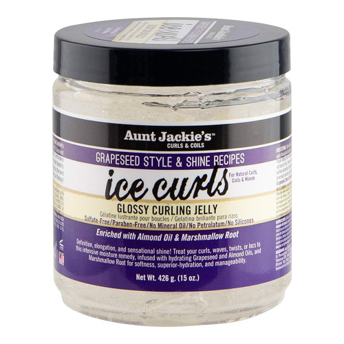 Aunt Jackies Curl Grapeseed Style and Shine Ice Curls Glossy Curling Jelly, 15 Oz   Aunt Jackies Curl Grapeseed Style and Shine Ice Curls Glossy Curling Jelly, 15 Oz