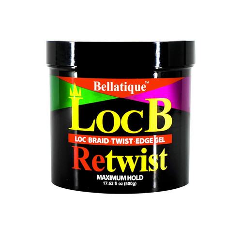 Loc B Retwist Loc, Braid, Twist, Edge Gel for Natural, Relaxed, Dry, Dull, & Brittle Hair 17.63 oz