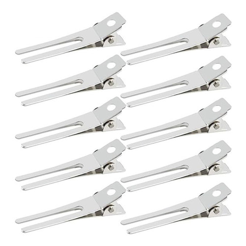 Donna Collection Double Prong Clips for Sectioning and Styling, 10 Ea