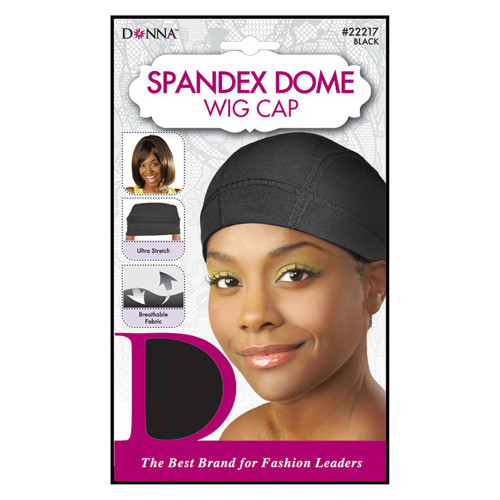 Donna Collection Black Spandex Dome Cap for Wig Security, 1 Ea