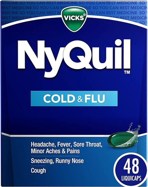 Vicks NyQuil Cold and Flu Relief Liquid Medicine 48 ct