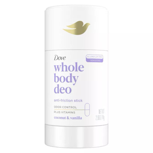 Dove Beauty Aluminum Free Whole Body Deodorant Anti-Chafe Stick - Coconut & Vanilla - 2.6oz