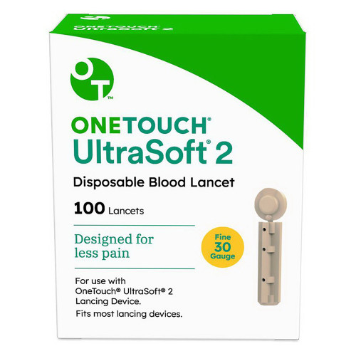 One Touch Ultra Soft 2 Disposable Blood Lancet, 100 Ea