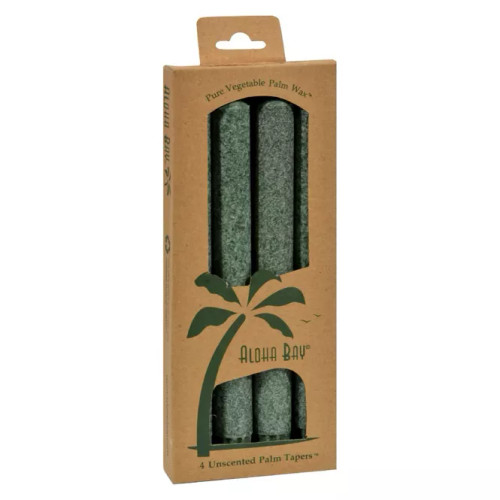 Aloha Bay Green Palm Tree Taper Candles - 4 Ct