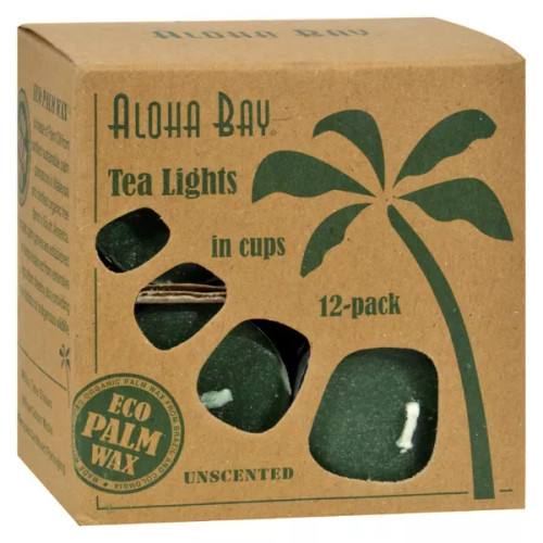 Aloha Bay Green Tea Light Palm Wax - 12 Ct