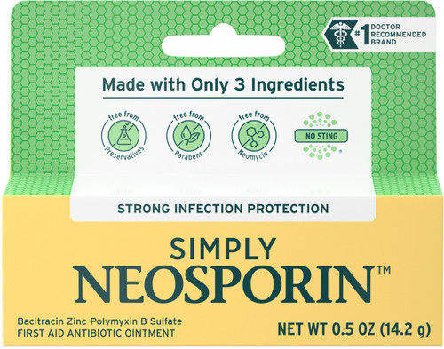 Simply Neosporin Formula 3-Ingredient First Aid Antibiotic Ointment, Bacitracin 0.5 Oz