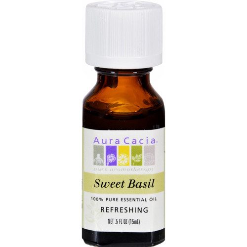 Aura Cacia Essential Oil, Sweet Basil .5Fl Oz