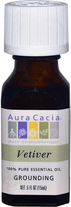 Aura Cacia Vetiver Essential Oil Grounding 0.50 Oz
