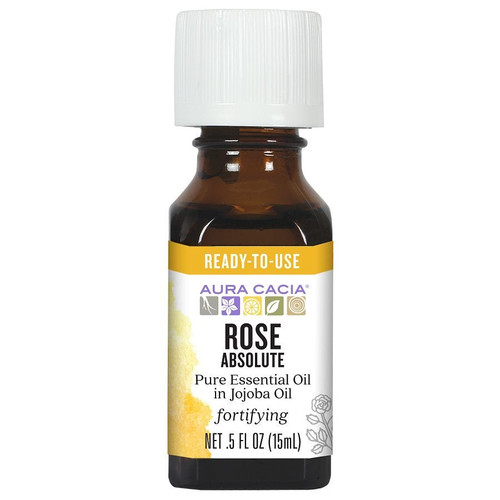 Aura Cacia Essentials Rose Absolute Jojoba Oil .5 Fl Oz