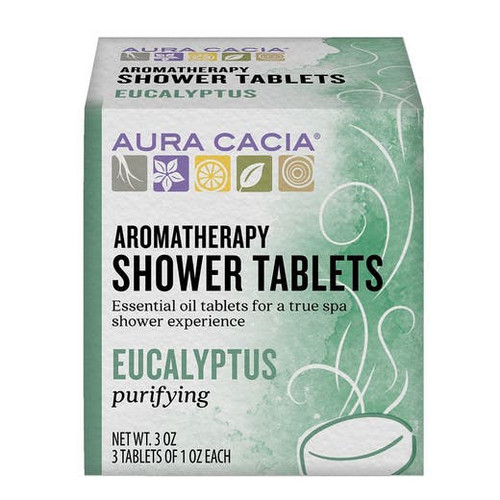 Aura Cacia Shower Tablet Pure Essential Oils Purifying Eucalyptus 1Oz