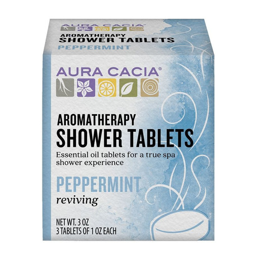 Aura Cacia Shower Tablets Reviving Peppermint 3 Count
