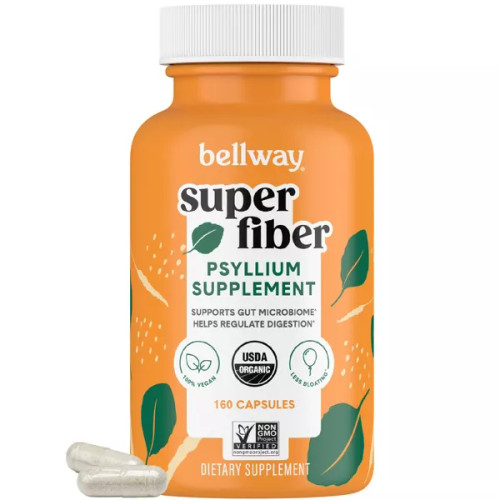 Bellway Super Fiber Capsules Psyllium Supplement Capsules - 160Ct 0.3