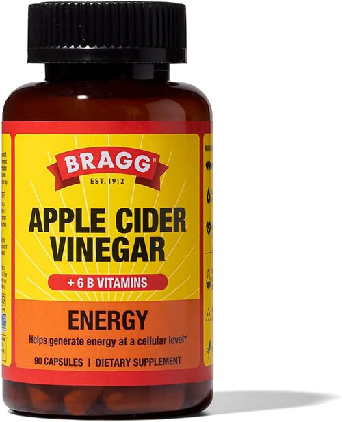 Bragg True Energy Apple Cider Vinegar, 6 B Vitamins 90 Ct 0.24