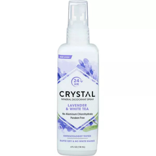 Crystal Mineral Deodorant Spray Lavender & White Tea 4 Fl Oz