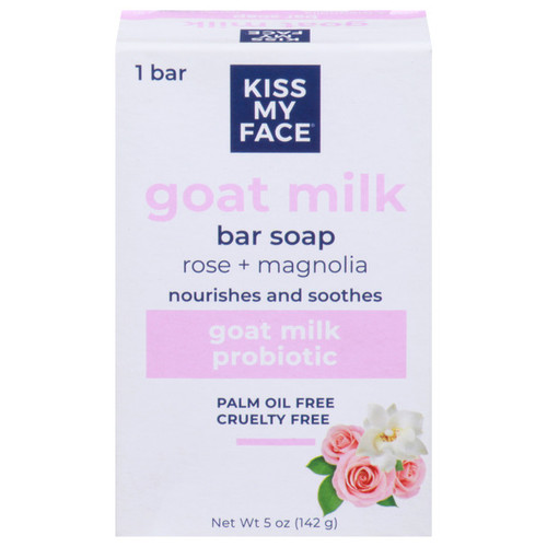 Kiss My Face Bar Soap Goat Milk Rose+ Magnolia -5 Oz