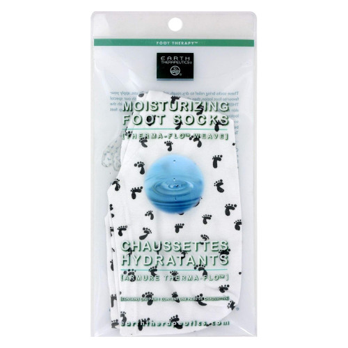 Earth Therapeutics Moisturizing Foot Sock White 1 Pr