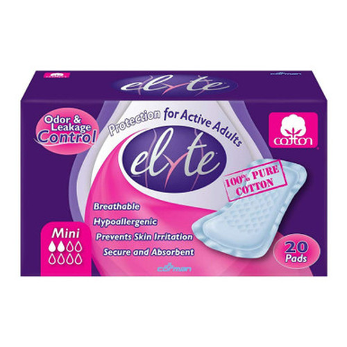 Elyte Incontinence Pads Protection For Active Adults Mini, 20 Ea