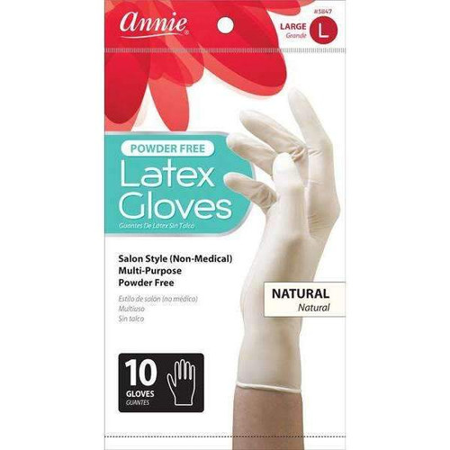 Annie Gloves Latex-Powder Free Natural Largeann 3847 - 10 Ct