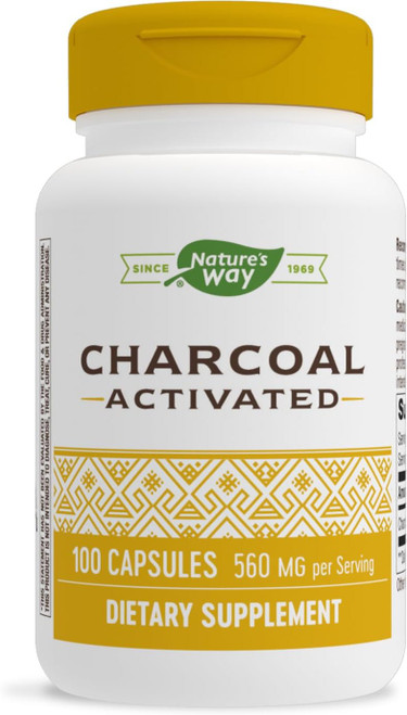 Nature'S Way Activated Charcoal Supplement Gluten-Free 100 Caps