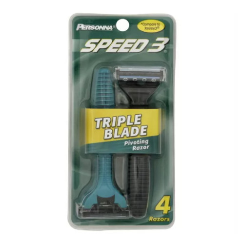 Personna Triple Blade Pivoting Razor - 4 Ct