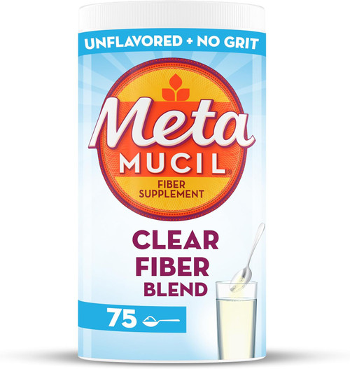 Metamucil Fiber Supplement, Unflavored Clear Mixing Powder Digestive Health