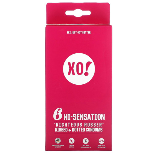 Xo! Hi-Sensation Righteous Rubber Condoms - 6 Ct