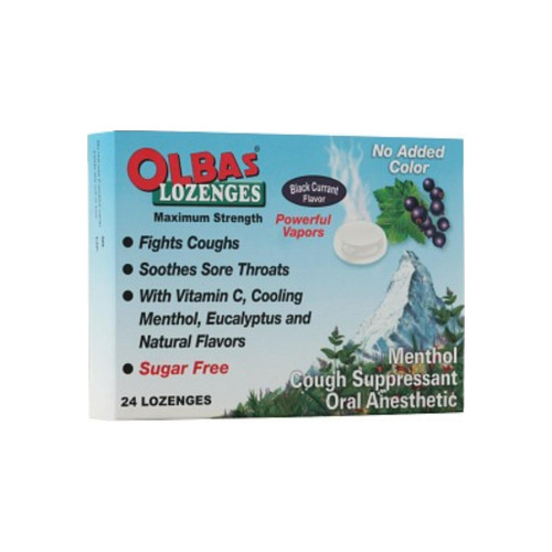 Olbas Maximum Strength Sugar Free Lozenges, Black Currant Flavor 24 Ea