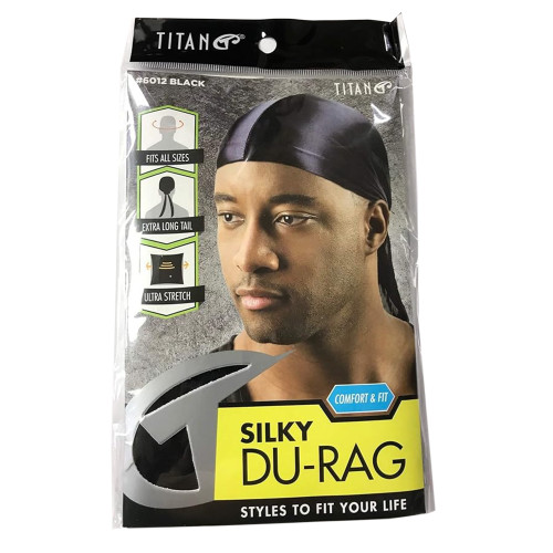 Titan Ultra Stretch Silky Durag Black - 1 Ea
