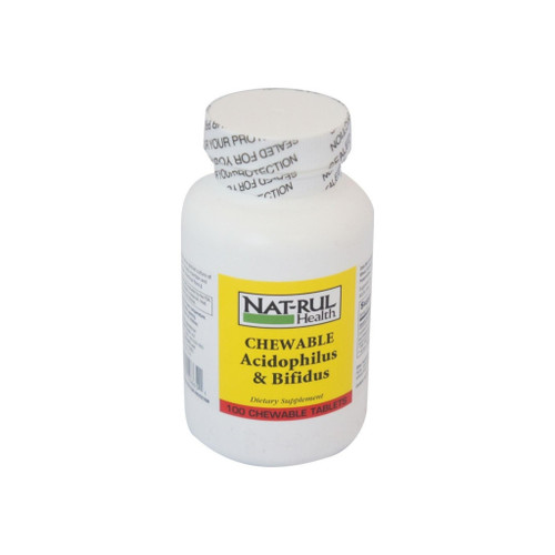 Nat-Rul Health Chewable Acidophilus & Bifidus, 100 Ea