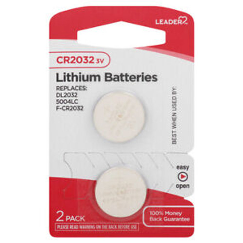 Leader CR2032 3V Lithium Batteries - 2 Pack