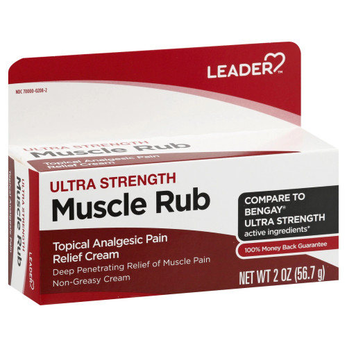 Leader Muscle Rub Ultra Strength Cream Topical Analgesic Rub - 2 oz
