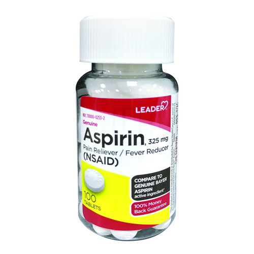 Leader Genuine Aspirin 325 Mg Tablets - 100 Ea
