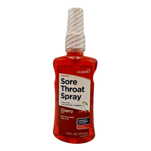 Leader Sore Throat Spray Oral Anesthetic/Analgesic Cherry - 6 Oz