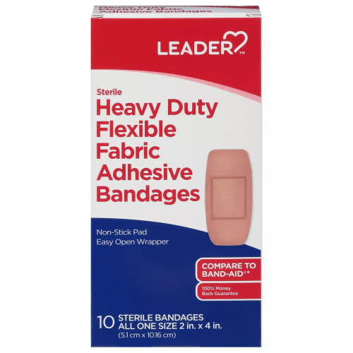 Leader Flexible Fabric Heavy Duty Sterile Adhesive Bandages - 10 ea