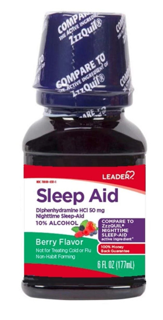 Leader Nighttime Sleep Aid 50Mg Liquid Berry Flavor - 6 Oz