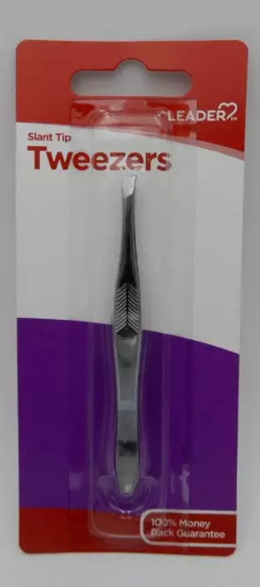 Leader Stainless Steel Slant Tip Tweezers - 1 Ct