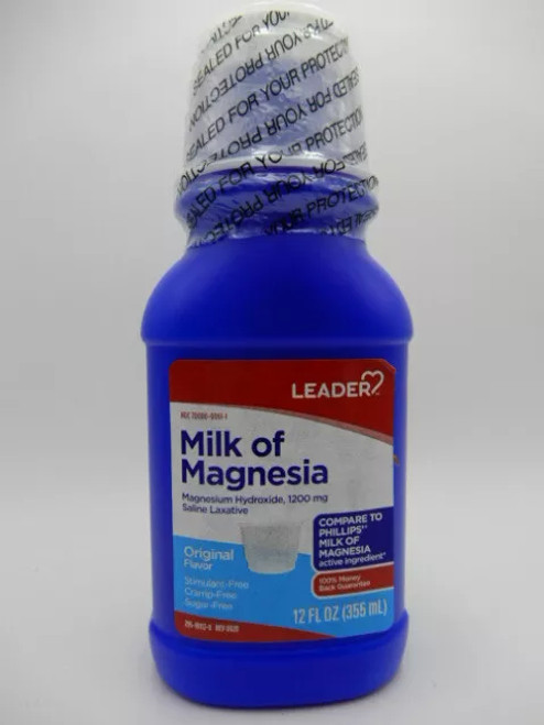 Leader Milk of Magnesia Saline Laxative Original - 12 Fl Oz Leader Milk of Magnesia Saline Laxative Original - 12 Fl Oz