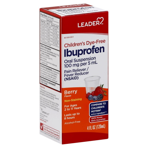 Leader Children Ibuprofen Liquid 100mg/5ml Berry - 4 Oz Leader Children Ibuprofen Liquid 100mg/5ml Berry - 4 Oz