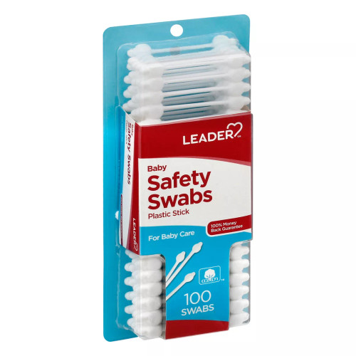 Leader Baby Plastic Stick Safety Swabs - 100 ea Leader Baby Plastic Stick Safety Swabs - 100 ea