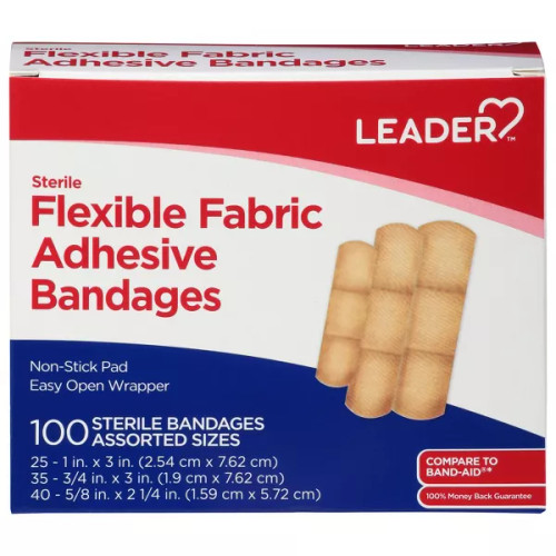 Leader Flexible Fabric Adhesive Bandages  - 100 Ea Leader Flexible Fabric Adhesive Bandages  - 100 Ea