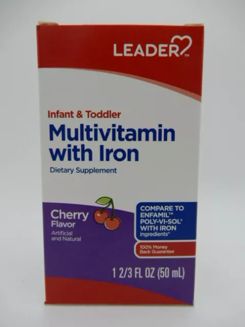 Leader Infant & Toddler Multivitamin Iron Cherry - 1.66 Fl Oz