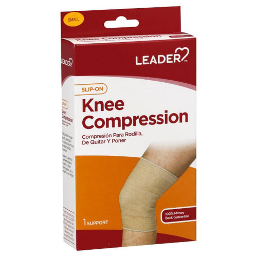 Leader Slip On Knee Compression Beige Small - 1 Ct