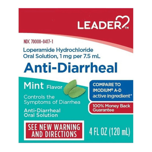 Leader Anti-Diarrheal Oral Solution Mint Flavor - 4 Fl Oz
