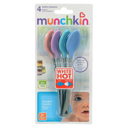 Munchkin White Hot Safety Spoons, Assorted 4 Ea