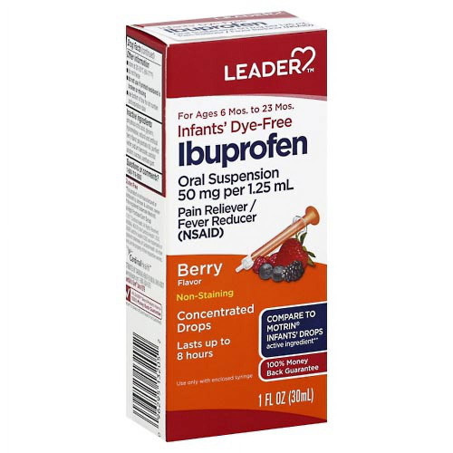 Leader Ibuprofen Dye-Free Berry Flavor Concentrated Drops - 1 Oz