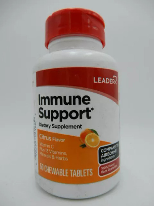 Leader Immune Support Supplement, Orange Chewable - 50 Tablets Leader Immune Support Supplement, Orange Chewable - 50 Tablets