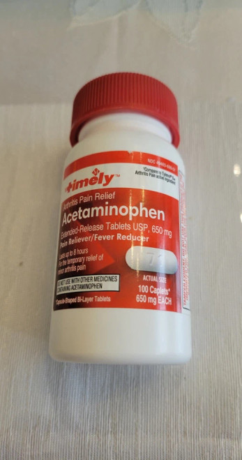 Timely Acetaminophen 650 Mg Extended Release - 100 Tablets